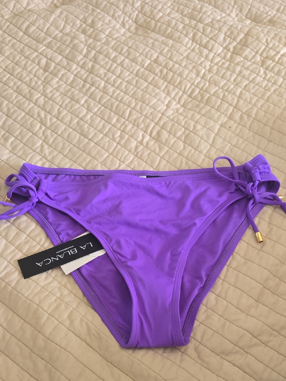 La Blanca Bright Purple Tie-Side Bikini Bottom